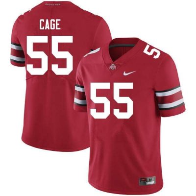 Men's Ohio State Buckeyes #55 Jerron Cage Scarlet Nike NCAA College Football Jersey Original EVT2044WZ